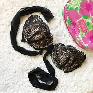 V Secret Very Sexy Lace and Mesh Tie Balconet Bra